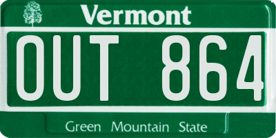 VT license plate OUT864