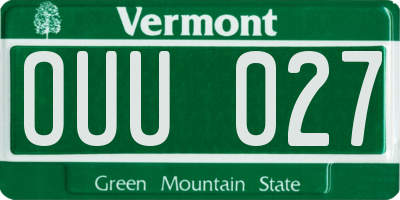 VT license plate OUU027