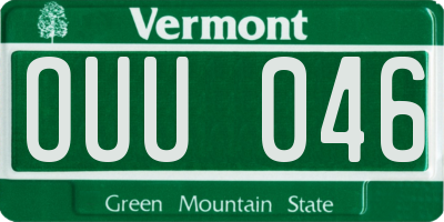 VT license plate OUU046