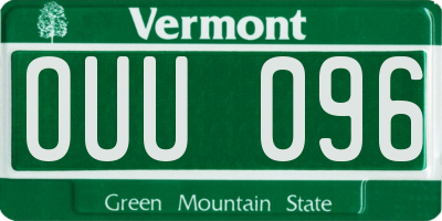 VT license plate OUU096