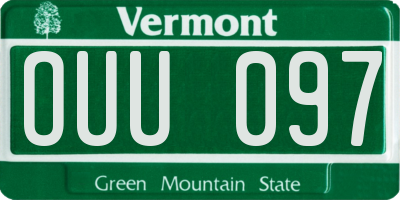 VT license plate OUU097
