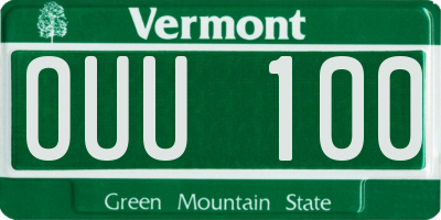 VT license plate OUU100