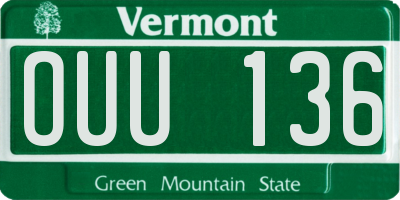 VT license plate OUU136