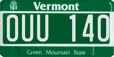 VT license plate OUU140