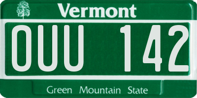 VT license plate OUU142