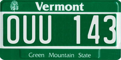 VT license plate OUU143