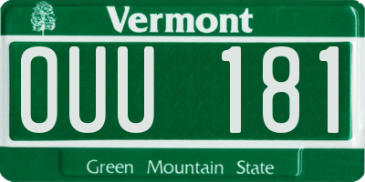 VT license plate OUU181