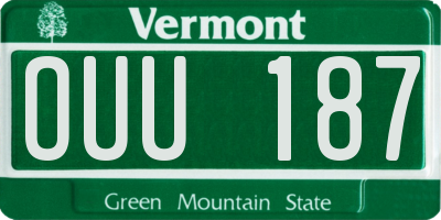 VT license plate OUU187