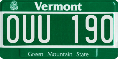 VT license plate OUU190