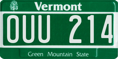 VT license plate OUU214