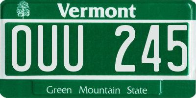 VT license plate OUU245