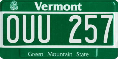 VT license plate OUU257