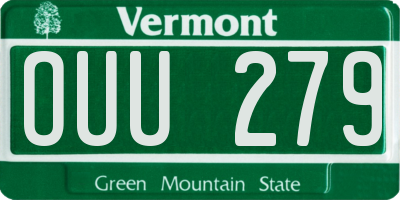 VT license plate OUU279