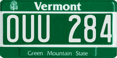 VT license plate OUU284