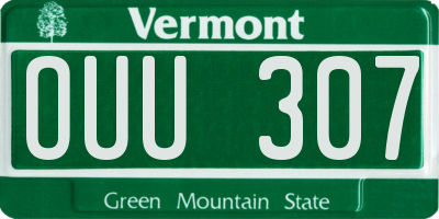 VT license plate OUU307