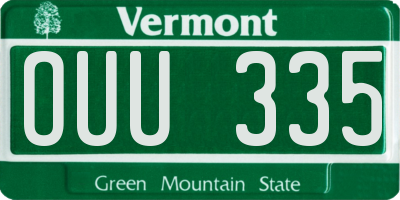 VT license plate OUU335