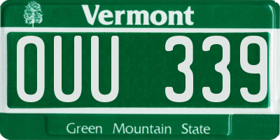 VT license plate OUU339
