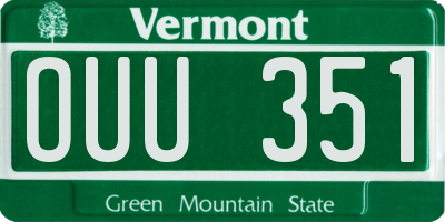 VT license plate OUU351