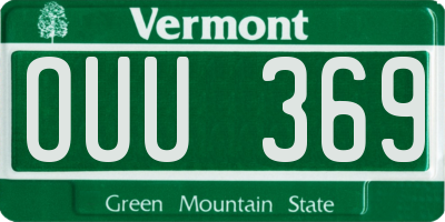 VT license plate OUU369