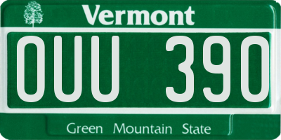 VT license plate OUU390