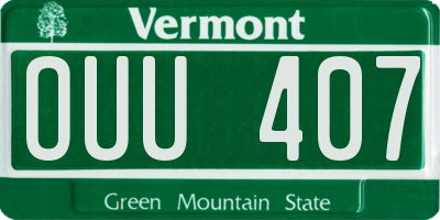 VT license plate OUU407