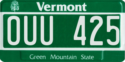 VT license plate OUU425