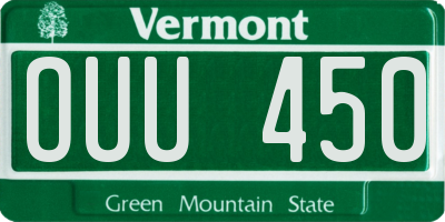 VT license plate OUU450