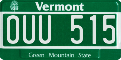 VT license plate OUU515
