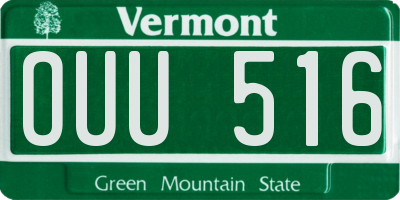 VT license plate OUU516
