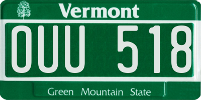 VT license plate OUU518