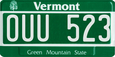 VT license plate OUU523