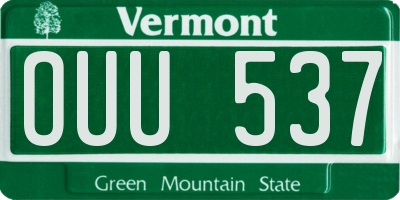 VT license plate OUU537