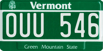 VT license plate OUU546