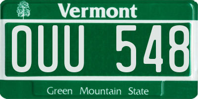 VT license plate OUU548