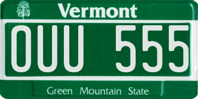VT license plate OUU555
