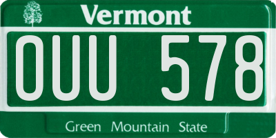 VT license plate OUU578