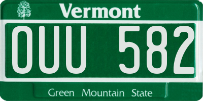 VT license plate OUU582