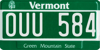 VT license plate OUU584