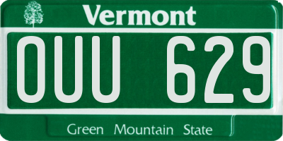 VT license plate OUU629