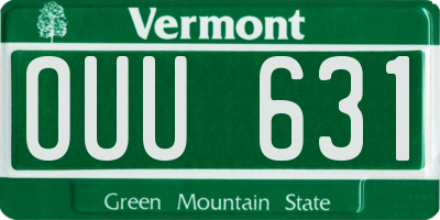 VT license plate OUU631