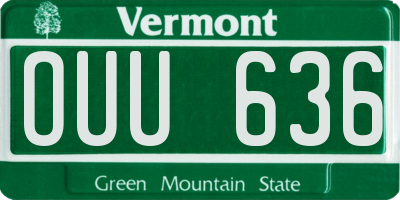 VT license plate OUU636