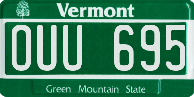 VT license plate OUU695