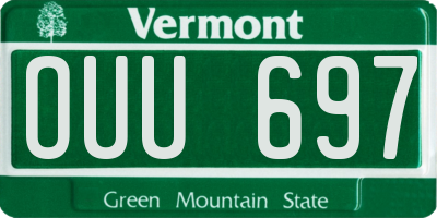 VT license plate OUU697