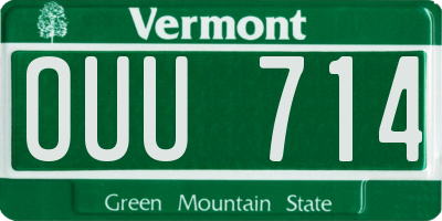 VT license plate OUU714