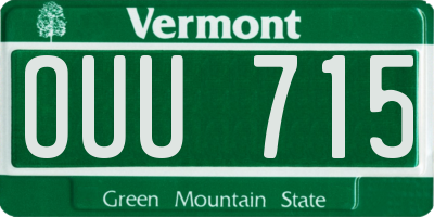 VT license plate OUU715