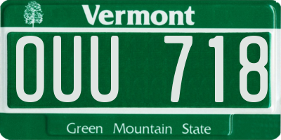 VT license plate OUU718