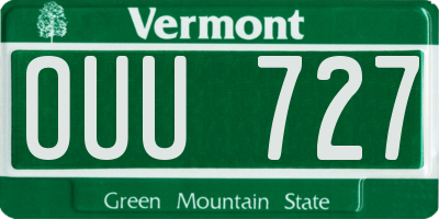 VT license plate OUU727