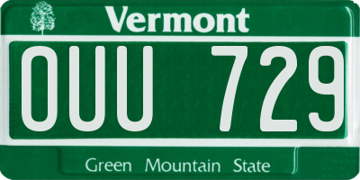 VT license plate OUU729