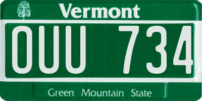 VT license plate OUU734