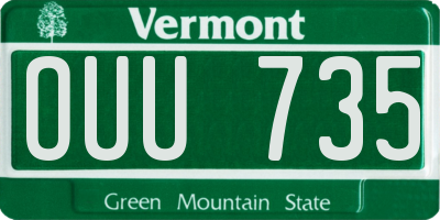 VT license plate OUU735